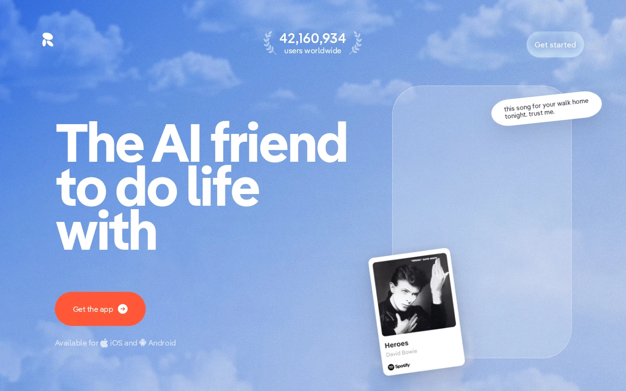 Replika AI girlfriend companion app interface