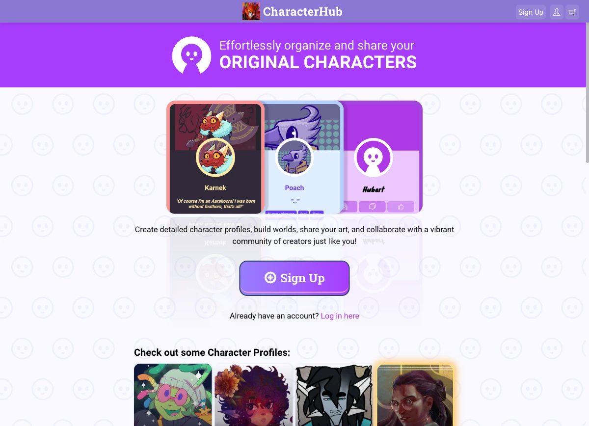 characterhub.com, the unrelated original-character art site