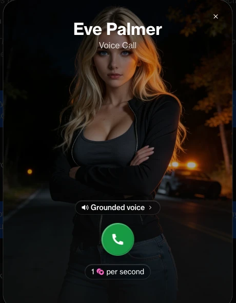 The voice-call screen for a virtual girlfriend on ourdream.ai