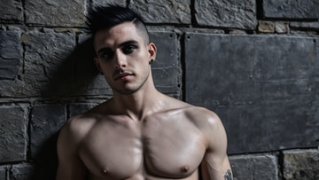 Toned Emo Twink Fucked Hard Against The Dark Charcoal Wall